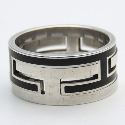 Hermes Ring - Ring Move Ash 56 Silver 925 Approx 7.8g Silver Black Accessories
