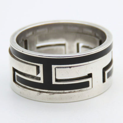 Hermes Ring - Ring Move Ash 56 Silver 925 Approx 7.8g Silver Black Accessories