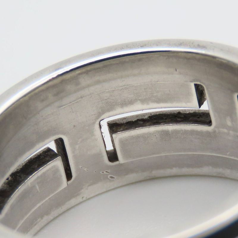 Hermes Ring - Ring Move Ash 56 Silver 925 Approx 7.8g Silver Black Accessories