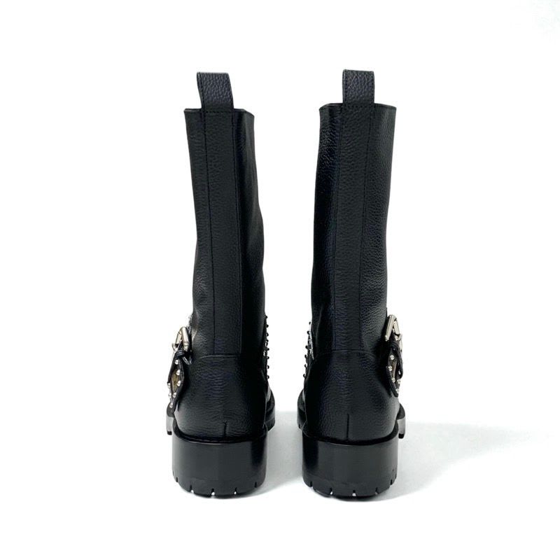 Louis Vuitton Monogram Boots Short Shoes Leather Black Brown Logo Belt