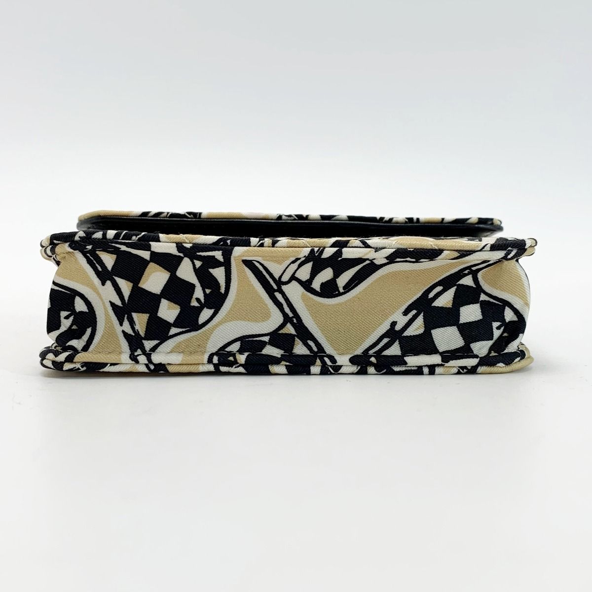 Chanel Accessory Pouch Black X Gold Ladies Checkered Flag