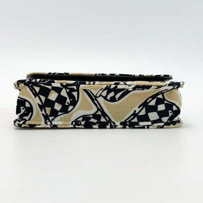 Chanel Accessory Pouch Black X Gold Ladies Checkered Flag