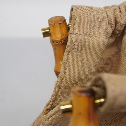 Gucci Shoulder Bag GG Canvas/bamboo 92708 Canvas Light Brown Gold Hardware Women