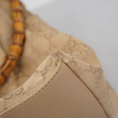 Gucci Shoulder Bag GG Canvas/bamboo 92708 Canvas Light Brown Gold Hardware Women
