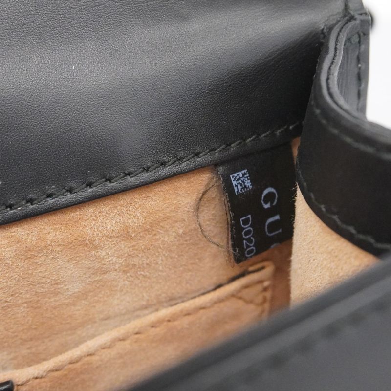 Gucci Shoulder Bag Sherry Line Sylvie 431666 Leather Navy Gold Hardware Women