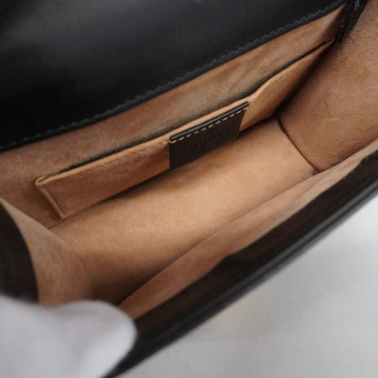 Gucci Shoulder Bag Sherry Line Sylvie 431666 Leather Navy Gold Hardware Women