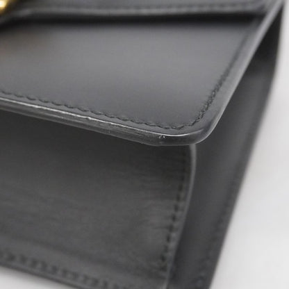 Gucci Shoulder Bag Sherry Line Sylvie 431666 Leather Navy Gold Hardware Women