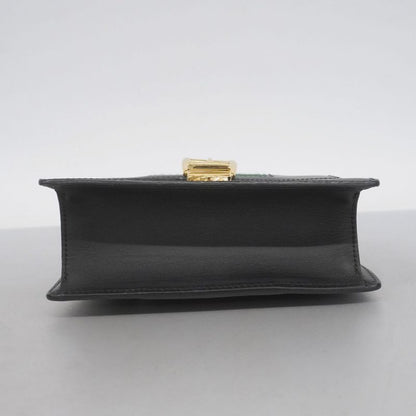 Gucci Shoulder Bag Sherry Line Sylvie 431666 Leather Navy Gold Hardware Women