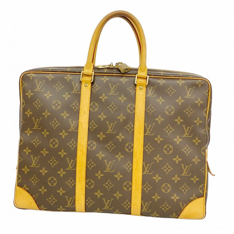 Louis Vuitton Business Bag Monogram Porte Documents Voyage M53361 Brown Men's