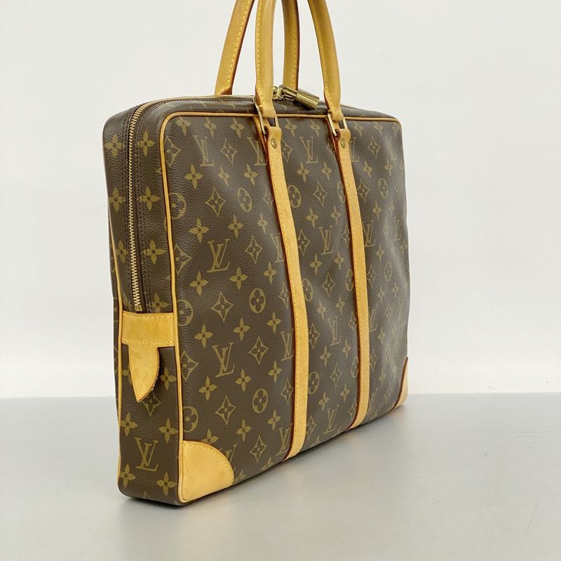 Louis Vuitton Business Bag Monogram Porte Documents Voyage M53361 Brown Men's