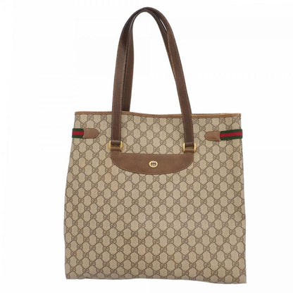 Gucci Tote Bag GG Supreme/sherry Line 123 02 091 PVC Brown Gold Hardware Women