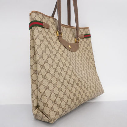 Gucci Tote Bag GG Supreme/sherry Line 123 02 091 PVC Brown Gold Hardware Women