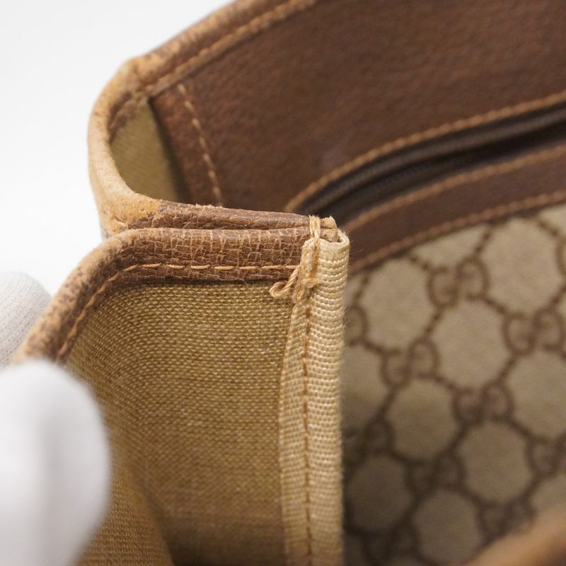 Gucci Tote Bag GG Supreme/sherry Line 123 02 091 PVC Brown Gold Hardware Women