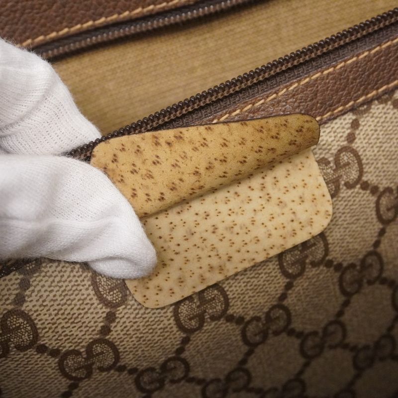 Gucci Tote Bag GG Supreme/sherry Line 123 02 091 PVC Brown Gold Hardware Women