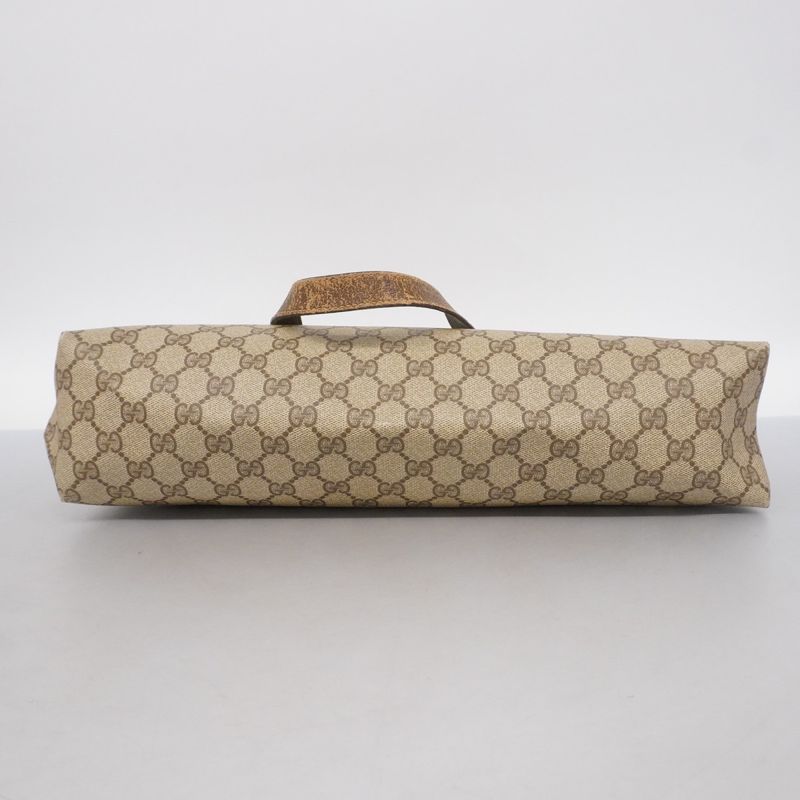 Gucci Tote Bag GG Supreme/sherry Line 123 02 091 PVC Brown Gold Hardware Women