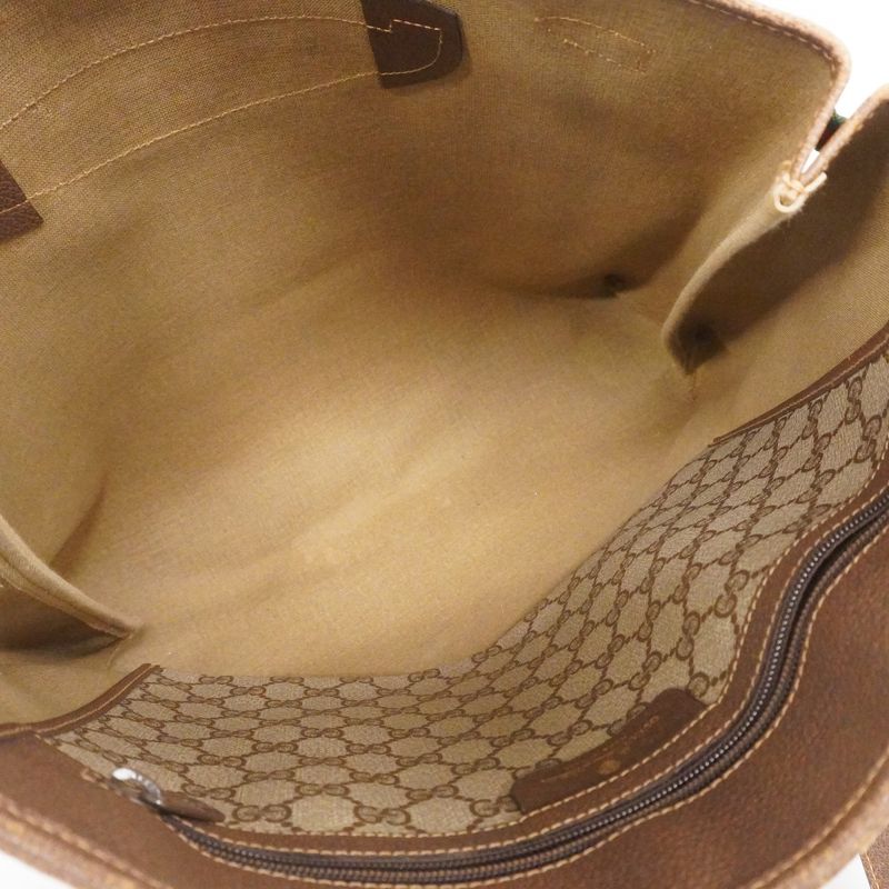 Gucci Tote Bag GG Supreme/sherry Line 123 02 091 PVC Brown Gold Hardware Women
