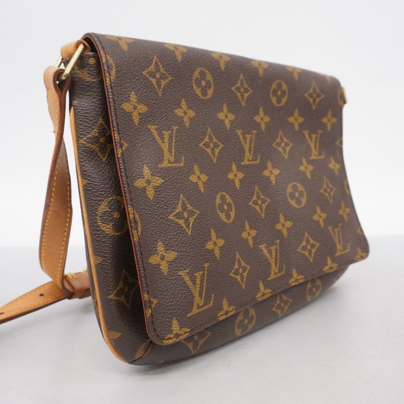 Louis Vuitton Shoulder Bag Monogram Musette Tango Short M51257 Brown Ladies