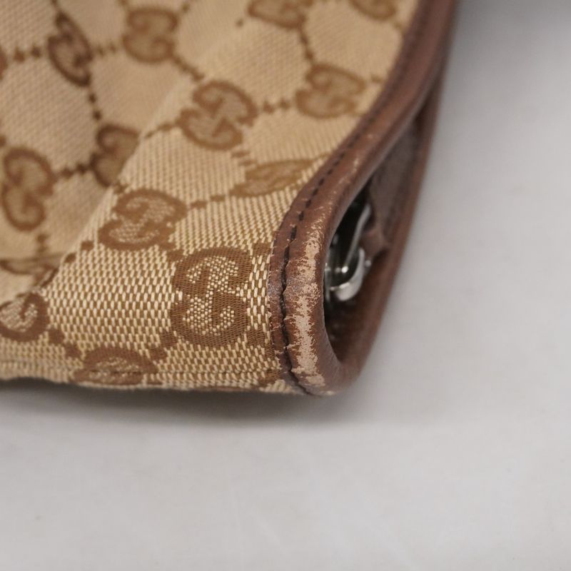 Gucci Tote Bag GG Canvas/sherry Line 132898 Canvas Beige Brown Silver Hardware