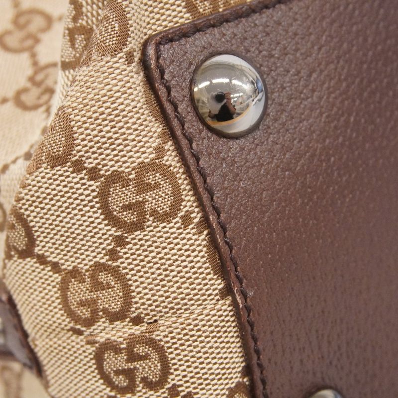 Gucci Tote Bag GG Canvas/sherry Line 132898 Canvas Beige Brown Silver Hardware