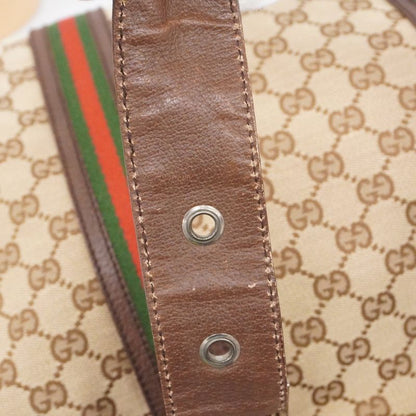 Gucci Tote Bag GG Canvas/sherry Line 132898 Canvas Beige Brown Silver Hardware