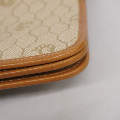 Christian Dior Shoulder Bag Honeycomb PVC Beige Brown Gold Hardware Women