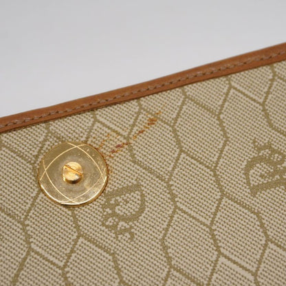 Christian Dior Shoulder Bag Honeycomb PVC Beige Brown Gold Hardware Women