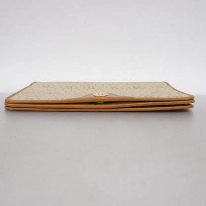 Christian Dior Shoulder Bag Honeycomb PVC Beige Brown Gold Hardware Women