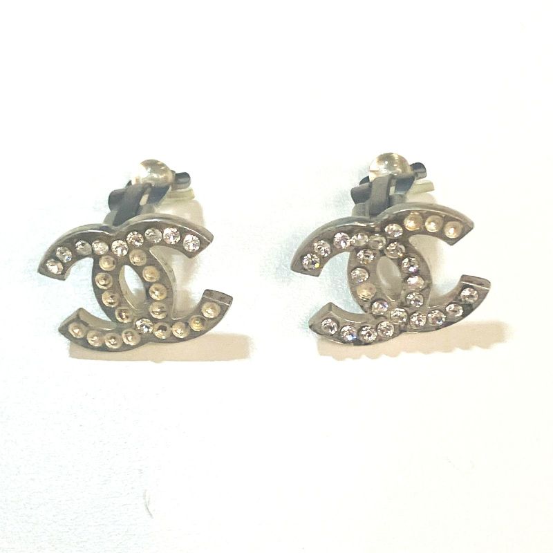 Chanel COCO Mark Rhinestone Earrings : B3198