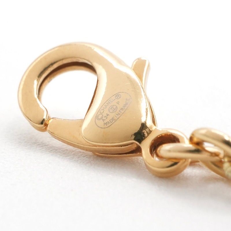 Chanel Necklace Pendant Choker White Gold Heart Here Mark Rhinestone