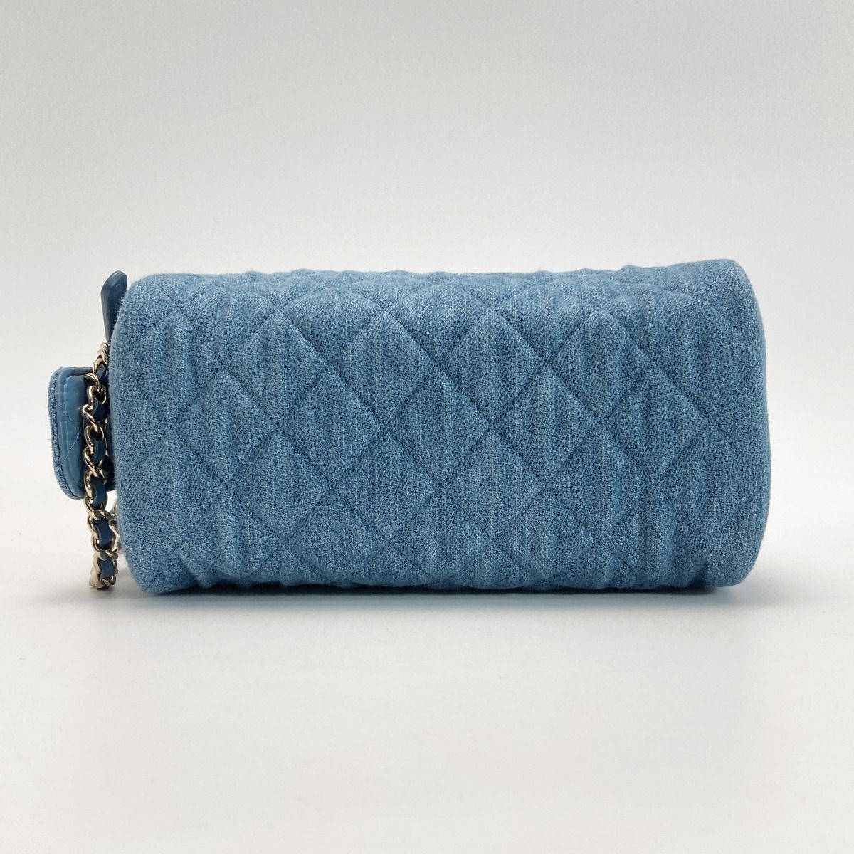 Chanel Cocomark Matelasse Denim Pouch Ap3702 Blue Chain Handbag