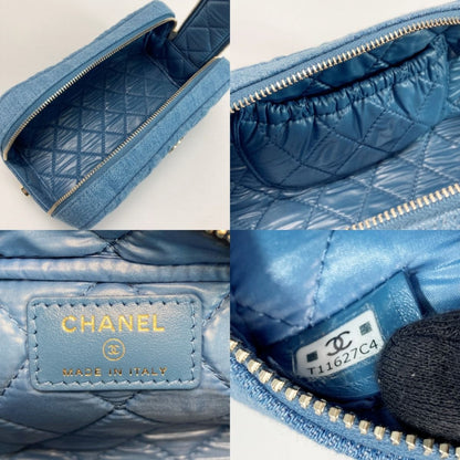 Chanel Cocomark Matelasse Denim Pouch Ap3702 Blue Chain Handbag