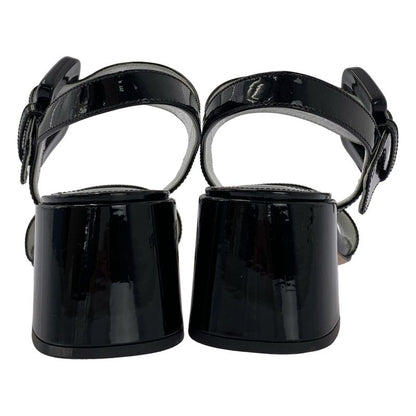 Prada Patent Leather Buckle Sandal - Women's - 36 - Black