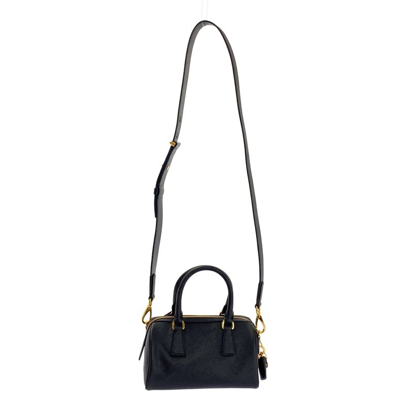 Prada Saffiano Leather 2way Top Handle Shoulder Bag 1bb846 - Black - Women