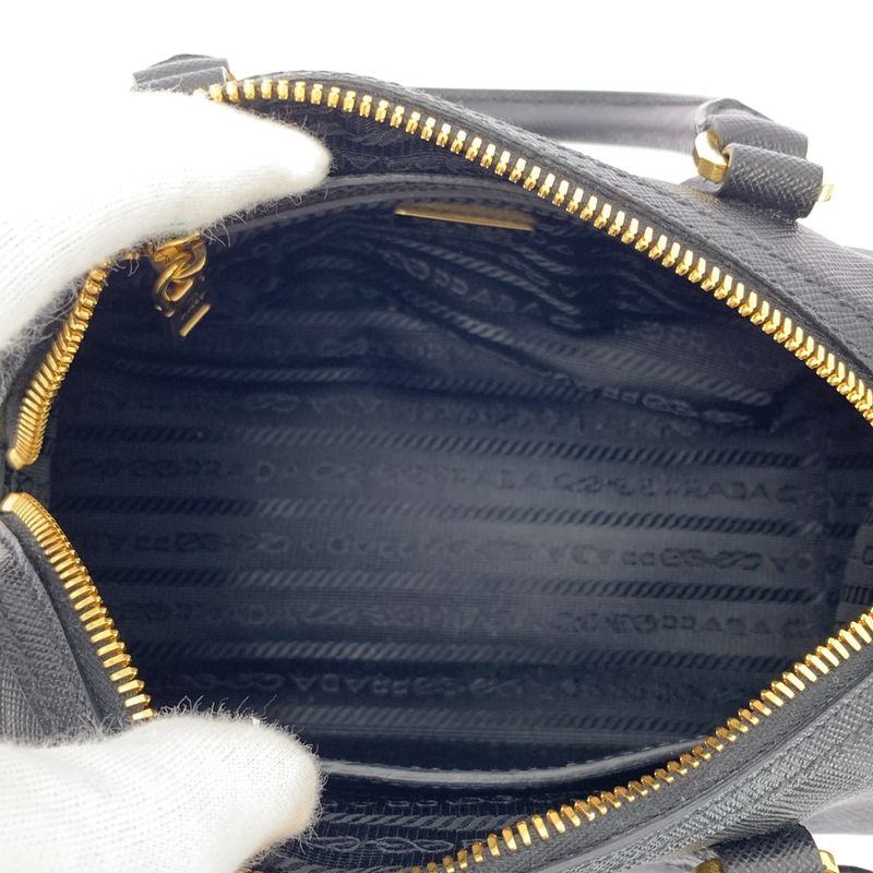 Prada Saffiano Leather 2way Top Handle Shoulder Bag 1bb846 - Black - Women