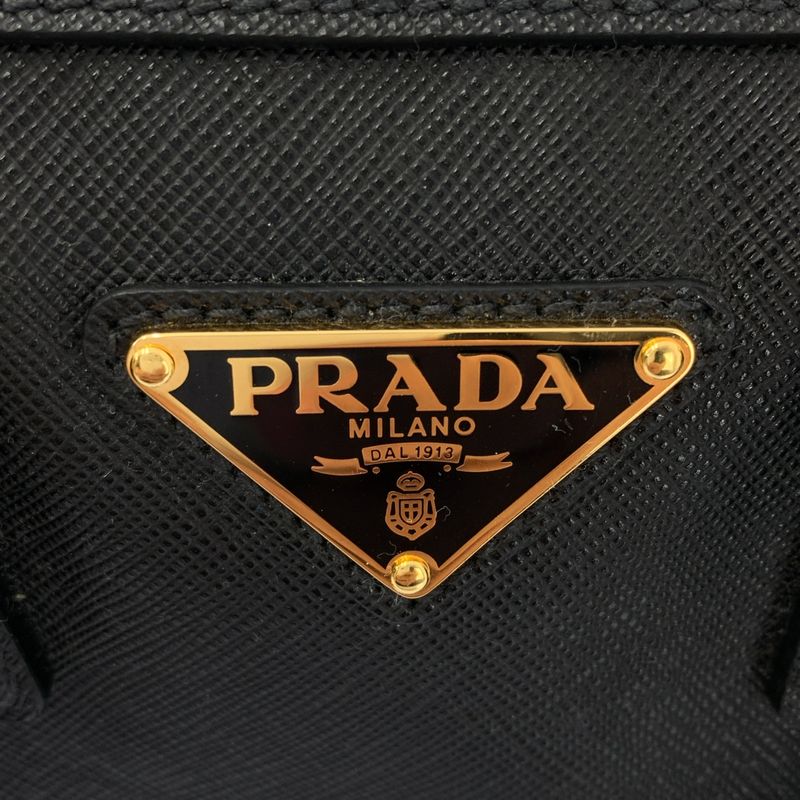 Prada Saffiano Leather 2way Top Handle Shoulder Bag 1bb846 - Black - Women