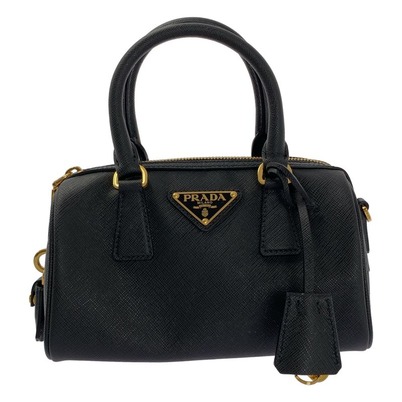 Prada Saffiano Leather 2way Top Handle Shoulder Bag 1bb846 - Black - Women