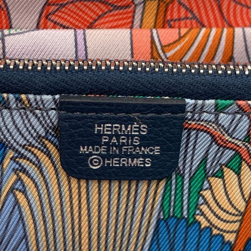 Hermes - Azap Silk Inn Compact Wallet Purse - Navy - Women