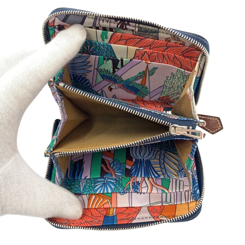 Hermes - Azap Silk Inn Compact Wallet Purse - Navy - Women