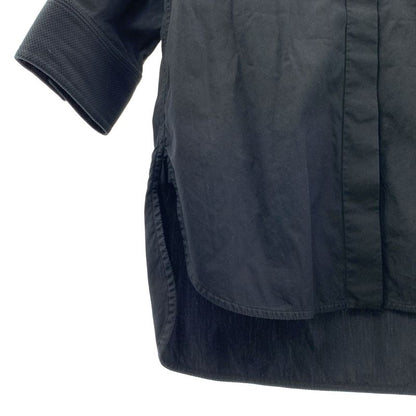 Celine - Phoebe Period Band Collar Half Sleeve Shirt - 34 - Black - Women's