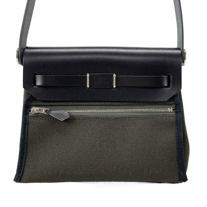Hermes Shoulder Bag Herbag Zip Mini Dark Bronze And Black Silver Hardware