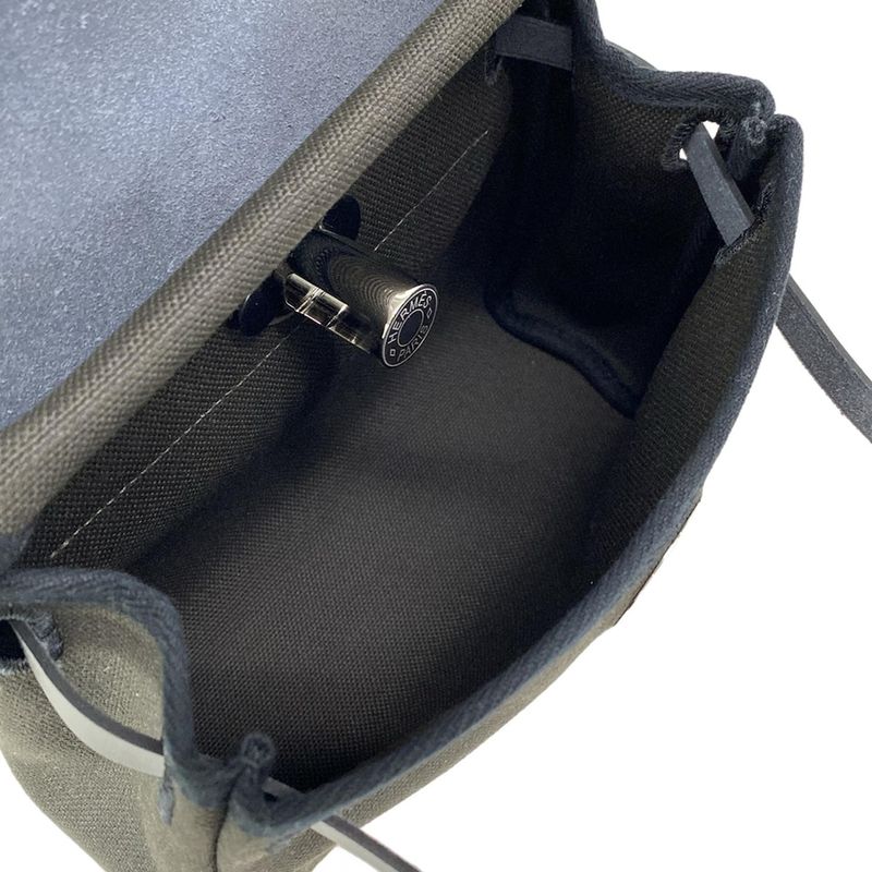 Hermes Shoulder Bag Herbag Zip Mini Dark Bronze And Black Silver Hardware