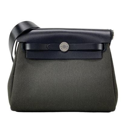 Hermes Shoulder Bag Herbag Zip Mini Dark Bronze And Black Silver Hardware