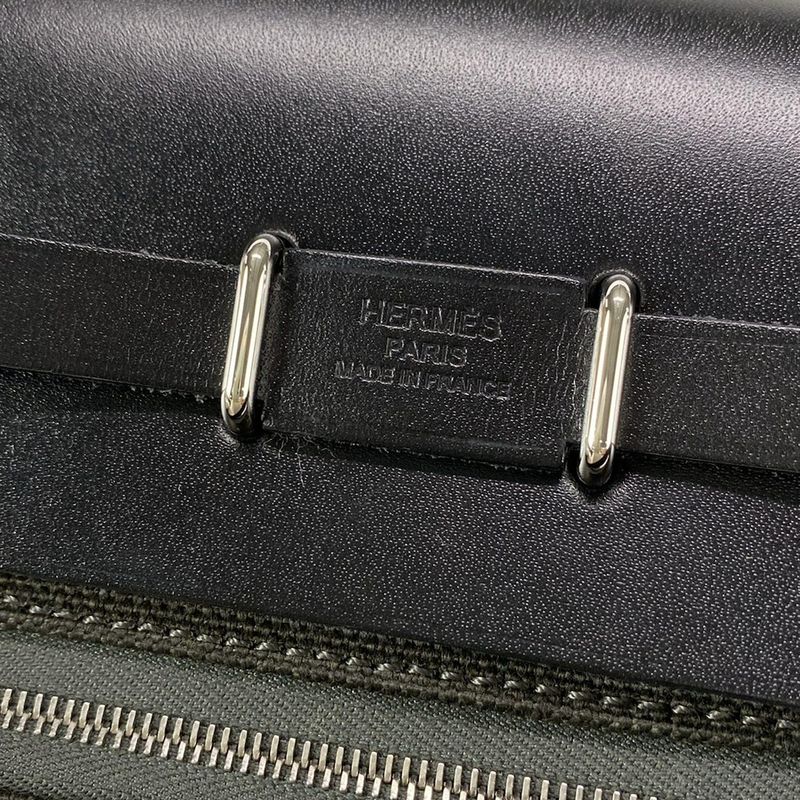 Hermes Shoulder Bag Herbag Zip Mini Dark Bronze And Black Silver Hardware