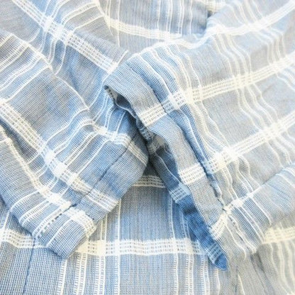 Christian DIOR Sports Shirt Blouse Collarless Long Sleeve Hemp Linen Blend