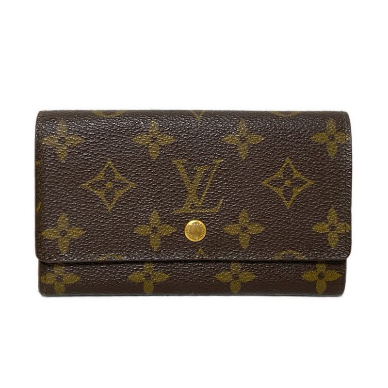 Louis Vuitton Bifold Wallet Monogram Porte Monnaie Zip M61735 Leather