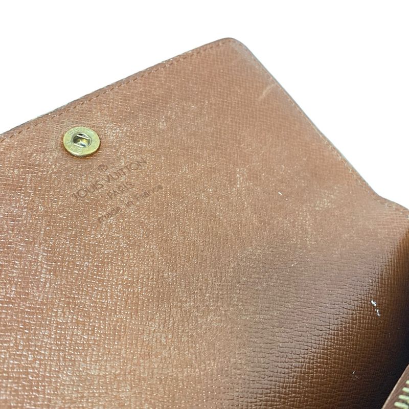 Louis Vuitton Bifold Wallet Monogram Porte Monnaie Zip M61735 Leather