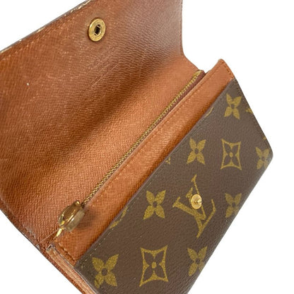Louis Vuitton Bifold Wallet Monogram Porte Monnaie Zip M61735 Leather