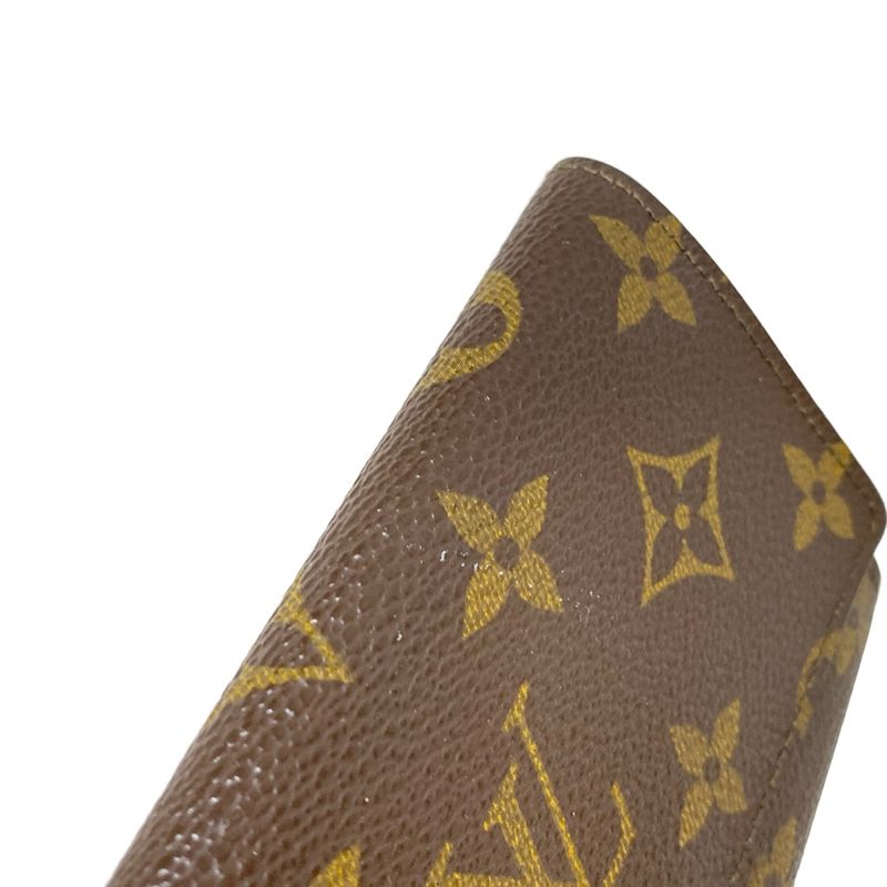 Louis Vuitton Bifold Wallet Monogram Porte Monnaie Zip M61735 Leather