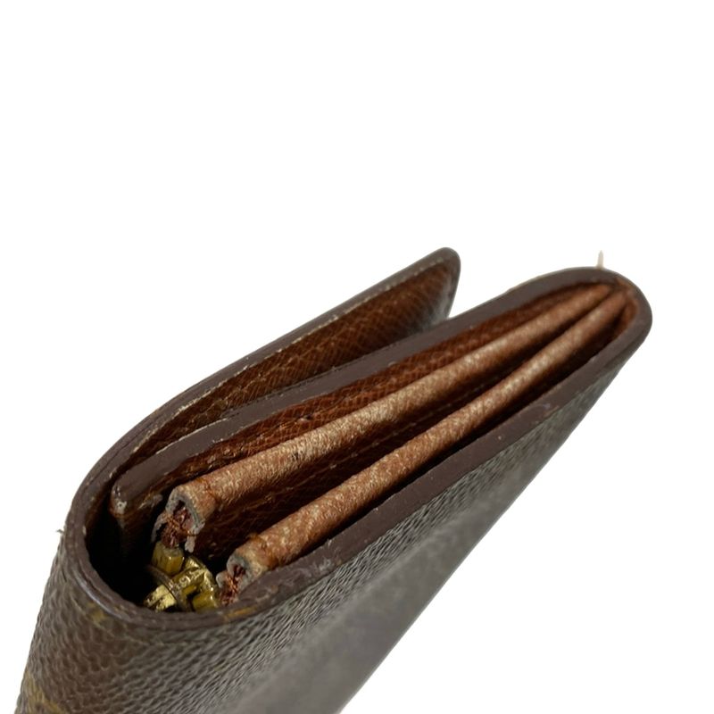 Louis Vuitton Bifold Wallet Monogram Porte Monnaie Zip M61735 Leather