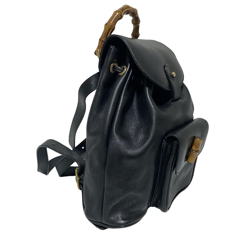 Gucci Backpack Sac Bamboo Black Mini Bag Leather
